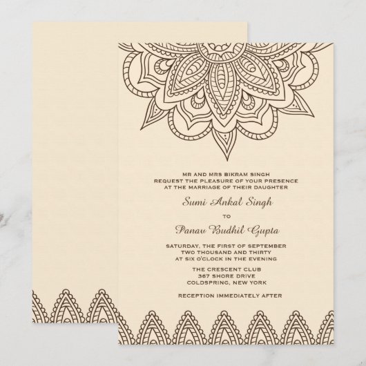 Hennauitnodiging Kaart (Voorkant / Achterkant)