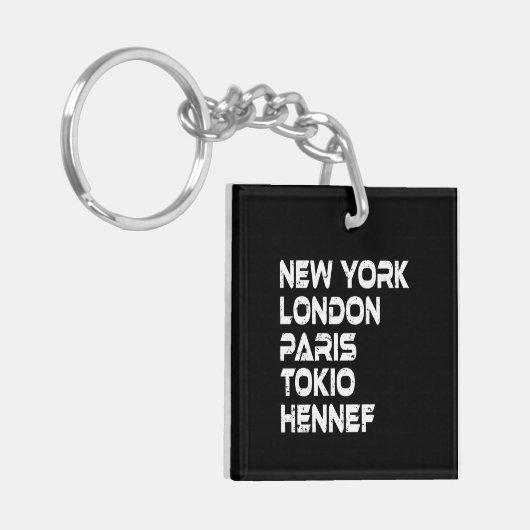 Hennef New York London Tokio Paris Anhänger Sleutelhanger (Voorkant Links)