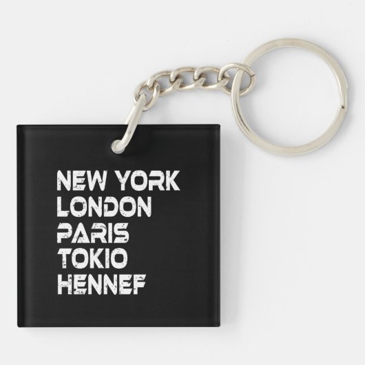 Hennef New York London Tokio Paris Anhänger Sleutelhanger (Achterkant)