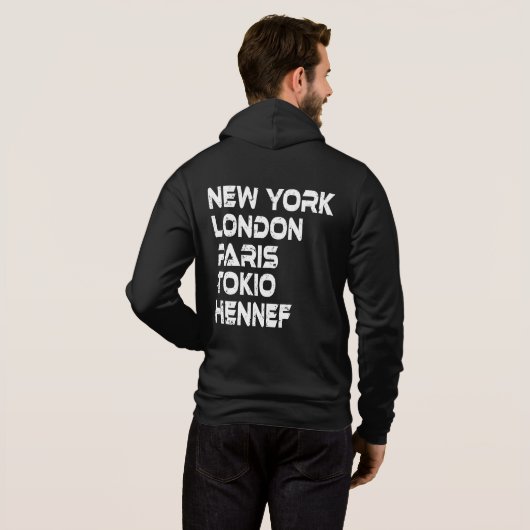 Hennef New York London Tokio Paris Hoodie (Achterkant volledig)
