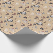 hennen en roosters, cadeaupapier (Hoek)