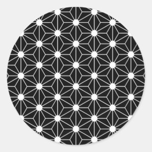 Hennepblad Asanoha Japan patroon traditionele geom Ronde Sticker