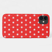 Hennepblad Asanoha Japan patroon traditionele rode Case-Mate iPhone Case (Achterkant (horizontaal))