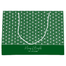 Hennepblad | ASANOHA Japans kimonopatroon Kerstcad Groot Cadeauzakje