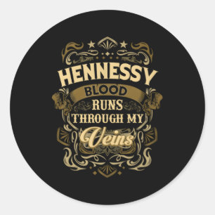 Hennessy bloed door mijn aderen ronde sticker