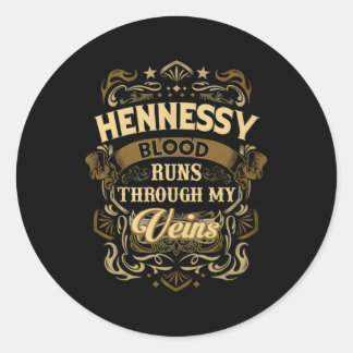 Hennessy bloed door mijn aderen ronde sticker
