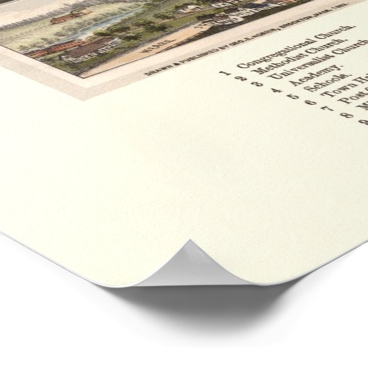 Henniker, NH Panoramic Map - 1889 Poster (Hoek)