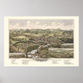 Henniker, NH Panoramic Map - 1889 Poster (Voorkant)