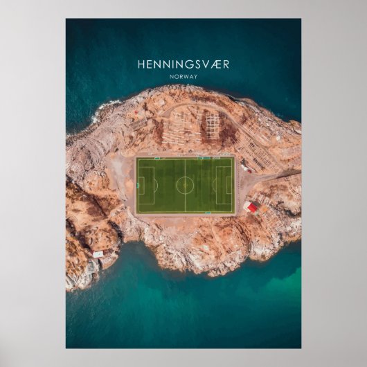 Henningsvaer, Noorwegen Travel Illustration Poster (Voorkant)