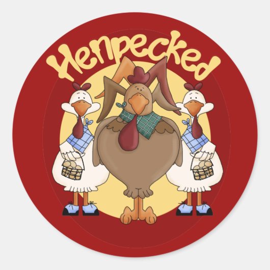 Henpecked Ronde Sticker (Voorkant)