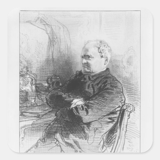 Henri Bonaventure Monnier Vierkante Sticker (Voorkant)