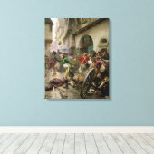 Henri de La Rochejaquelein bij de strijd om Canvas Afdruk (Insitu (Houten vloer))