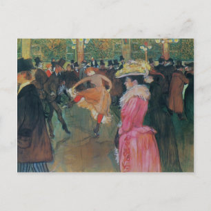 Henri de-Lautrec- bij de Rouge, de Dance Briefkaart