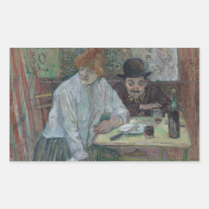 Henri de Toulouse-Lautrec - bij de Cafe La Mie Rechthoekige Sticker
