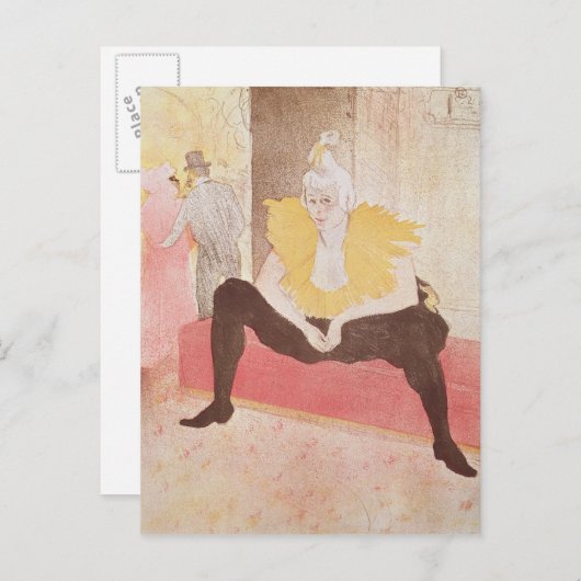 Henri de Toulouse-Lautrec | Clowness Cha-U-Kao Briefkaart (Voorkant / Achterkant)