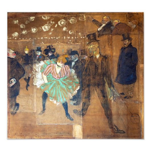 Henri de Toulouse-Lautrec - Dance at the Rouge Foto Afdruk (Voorkant)