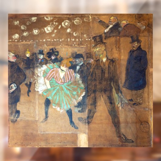 Henri de Toulouse-Lautrec - Dance at the Rouge Raamsticker (Vel 2)