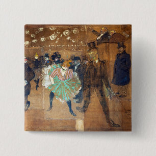 Henri de Toulouse-Lautrec - Dance at the Rouge Vierkante Button 5,1 Cm