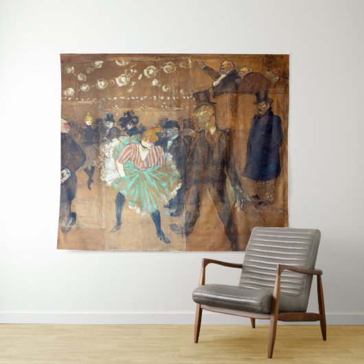 Henri de Toulouse-Lautrec - Dance at the Rouge Wandkleed (In Situ (horizontaal))