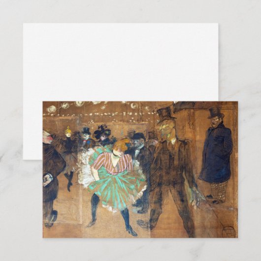 Henri de Toulouse-Lautrec - Dansen bij de Rouge Bedankkaart (Voorkant / Achterkant)