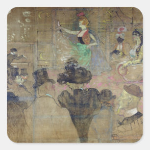 Henri de Toulouse-Lautrec   Dansen in de Rouge:  Vierkante Sticker