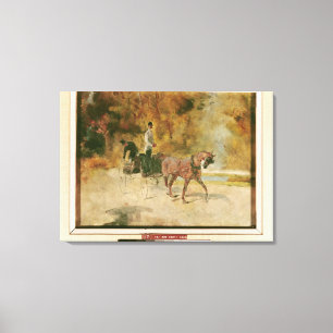 Henri de Toulouse-Lautrec   Een hond-kart Canvas Afdruk