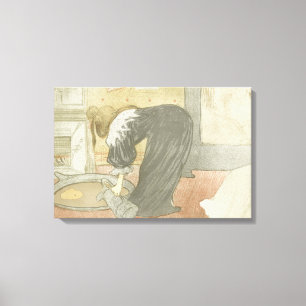 Henri de Toulouse-Lautrec - Elles - Vrouw op Tub Canvas Afdruk