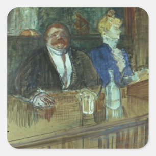 Henri de Toulouse-Lautrec In de balie: de Vet Pr Vierkante Sticker