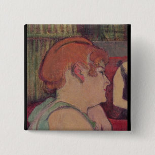 Henri de Toulouse-Lautrec   In de Salon bij de Ru Vierkante Button 5,1 Cm