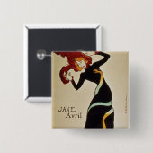 Henri de Toulouse-Lautrec | Jane Avril 1899 Vierkante Button 5,1 Cm (Voorkant /achterkant)