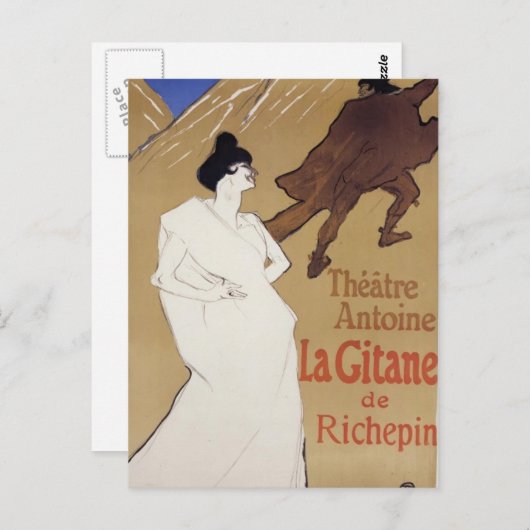 Henri de Toulouse-Lautrec- La Gitane de Gypsy Briefkaart (Voorkant / Achterkant)