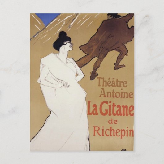 Henri de Toulouse-Lautrec- La Gitane de Gypsy Briefkaart (Voorkant)