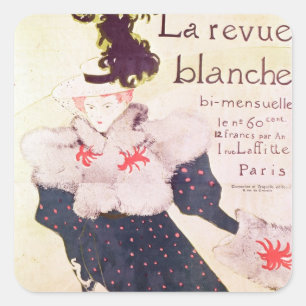 Henri de Toulouse-Lautrec   Poster adverteren "La  Vierkante Sticker