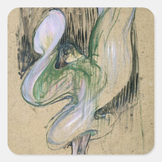 Henri de Toulouse-Lautrec | Studie naar Loie Fulle Vierkante Sticker (Voorkant)