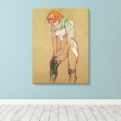 Henri de Toulouse-Lautrec | Vrouwen trekken haar S Canvas Afdruk (Insitu (Houten vloer))