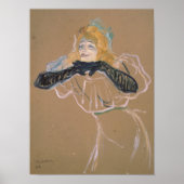 Henri de Toulouse-Lautrec | Yvette Guilbert singi Poster (Voorkant)