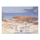 Henri-Edmond Cross - Beach op Cabasson Foto Afdruk (Voorkant)
