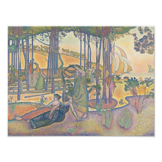 Henri-Edmond Cross - de avondlucht Foto Afdruk (Voorkant)
