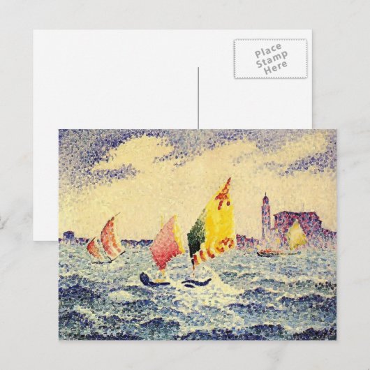 Henri-Edmond Cross-Sailboten nabij Chicago Briefkaart (Voorkant / Achterkant)