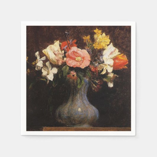 Henri Fantin-Latour, bloemen, kamelen, tulpen Servet (Voorkant)