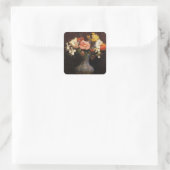 Henri Fantin-Latour, bloemen, kamelen, tulpen Vierkante Sticker (Tas)