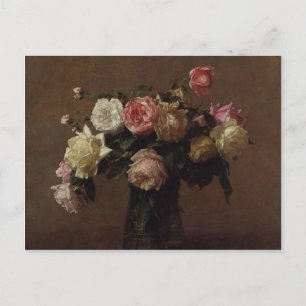 Henri Fantin-Latour- Bouquet of Rozen Briefkaart