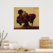 henri fantin-latour Dark Rozen op lichte achtergro Poster (Keuken)