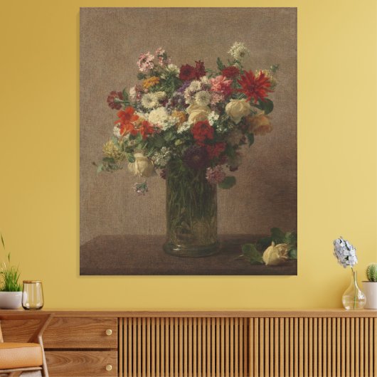 Henri Fantin-Latour  Flowers uit Normandië Canvas Afdruk (Insitu (Woonkamer))
