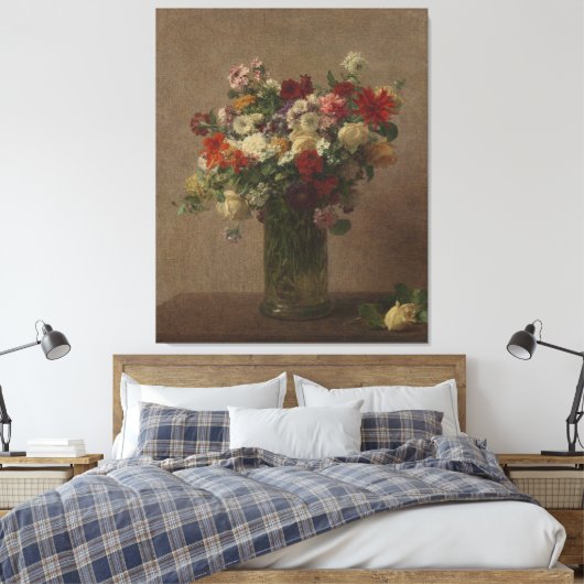 Henri Fantin-Latour  Flowers uit Normandië Canvas Afdruk (Insitu (Slaapkamer))