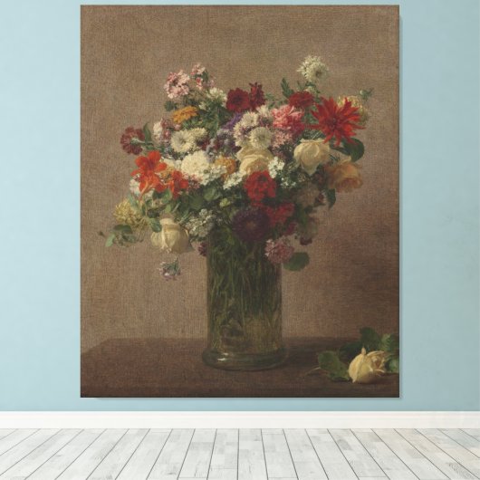 Henri Fantin-Latour Flowers uit Normandië Canvas Afdruk (Insitu (Houten vloer))