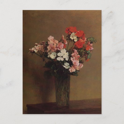 Henri Fantin-Latour- Geraniums Briefkaart (Voorkant)