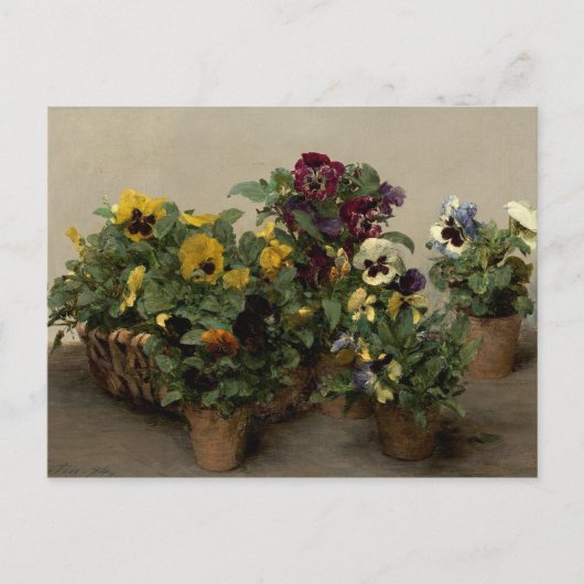Henri Fantin-Latour  Pansies Paars Geel Briefkaart (Voorkant)
