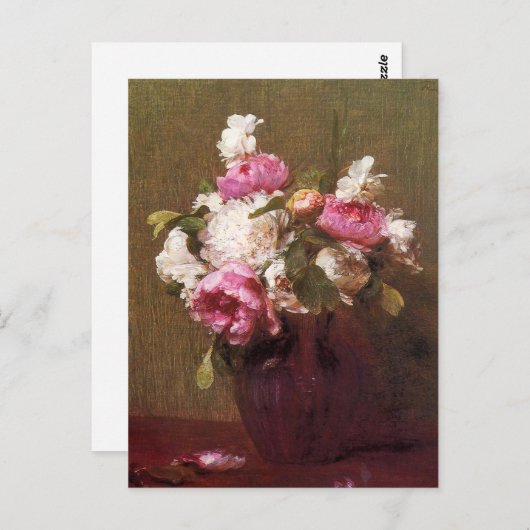 Henri Fantin-Latour Peonies en Rozen Briefkaart (Voorkant / Achterkant)