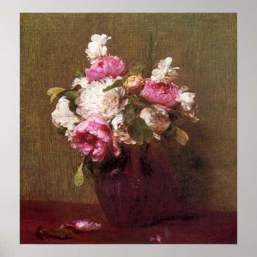 Henri Fantin-Latour Peonies en Rozen Poster (Voorkant)